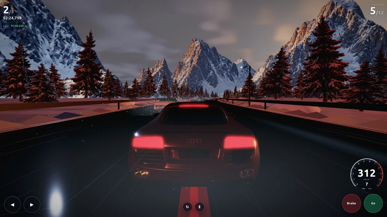 Alpine Apex: Winter Sunset GP gameplay